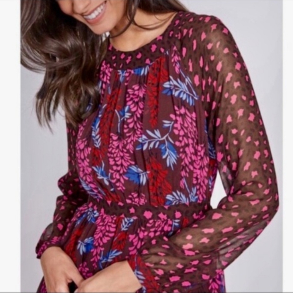 Boden Pink and Blue Floral Maxi Dress